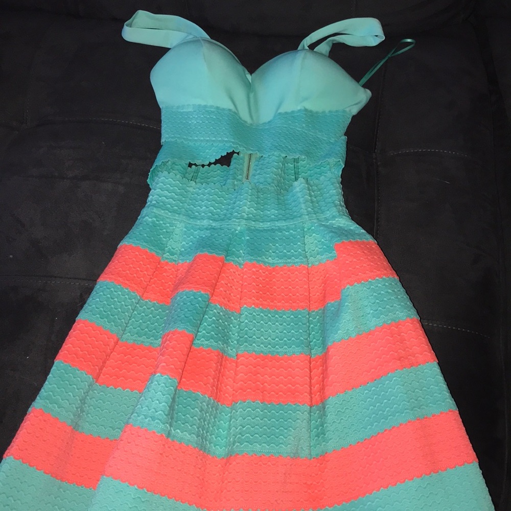 Blue and pink dress